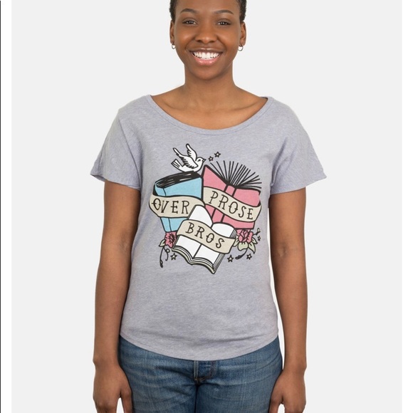 NWT Prose over Bros No Book Bans cotton blend t-shirt XS - Picture 3 of 7